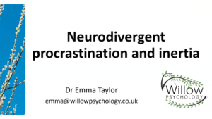 Neurodivergent Procrastination and Inertia Tools for Therapists and Individuals Workshop with Emma Taylor